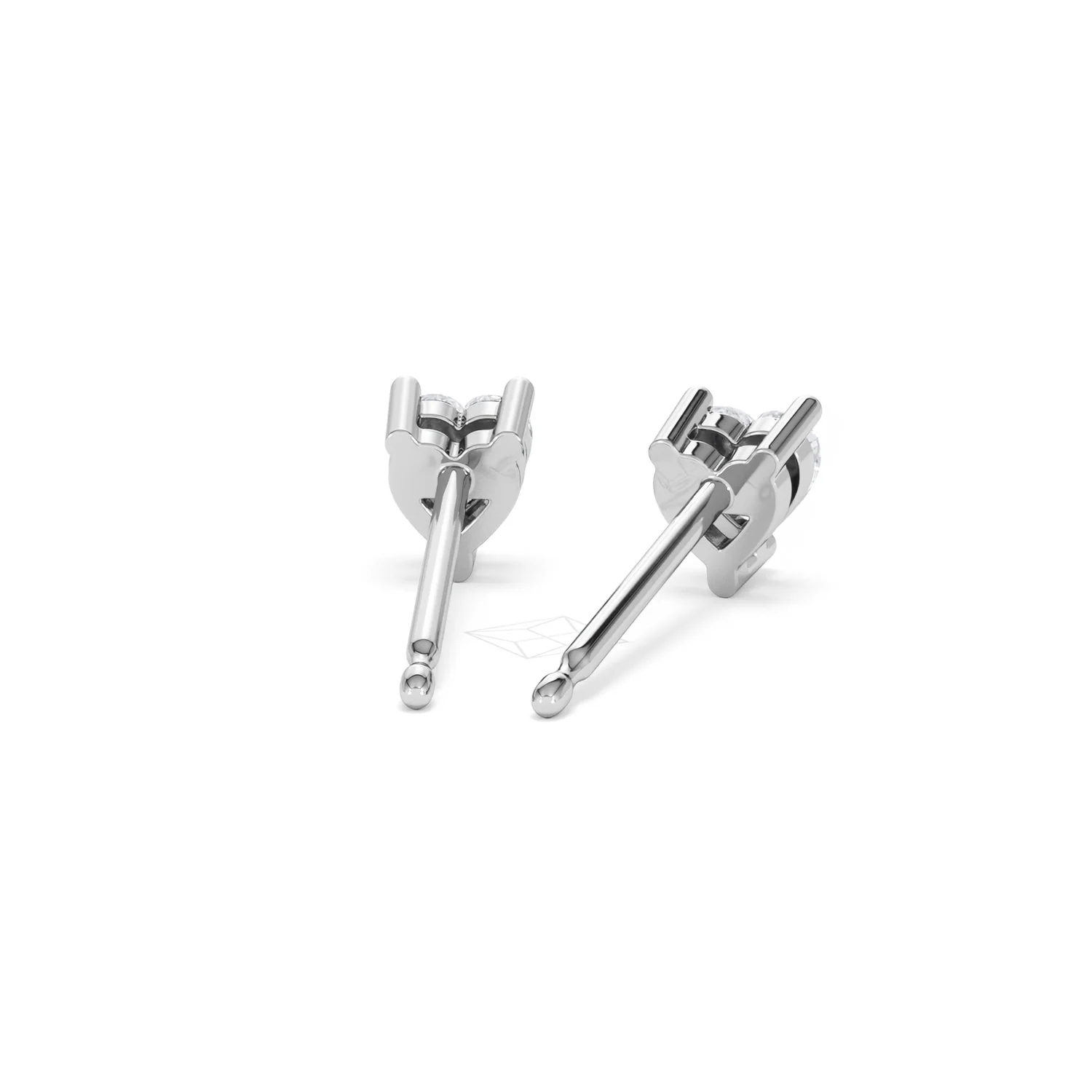 Naomi Heart Cut Lab Diamond Stud Earrings 0.50ct H/SI in 9K White Gold - Image 47