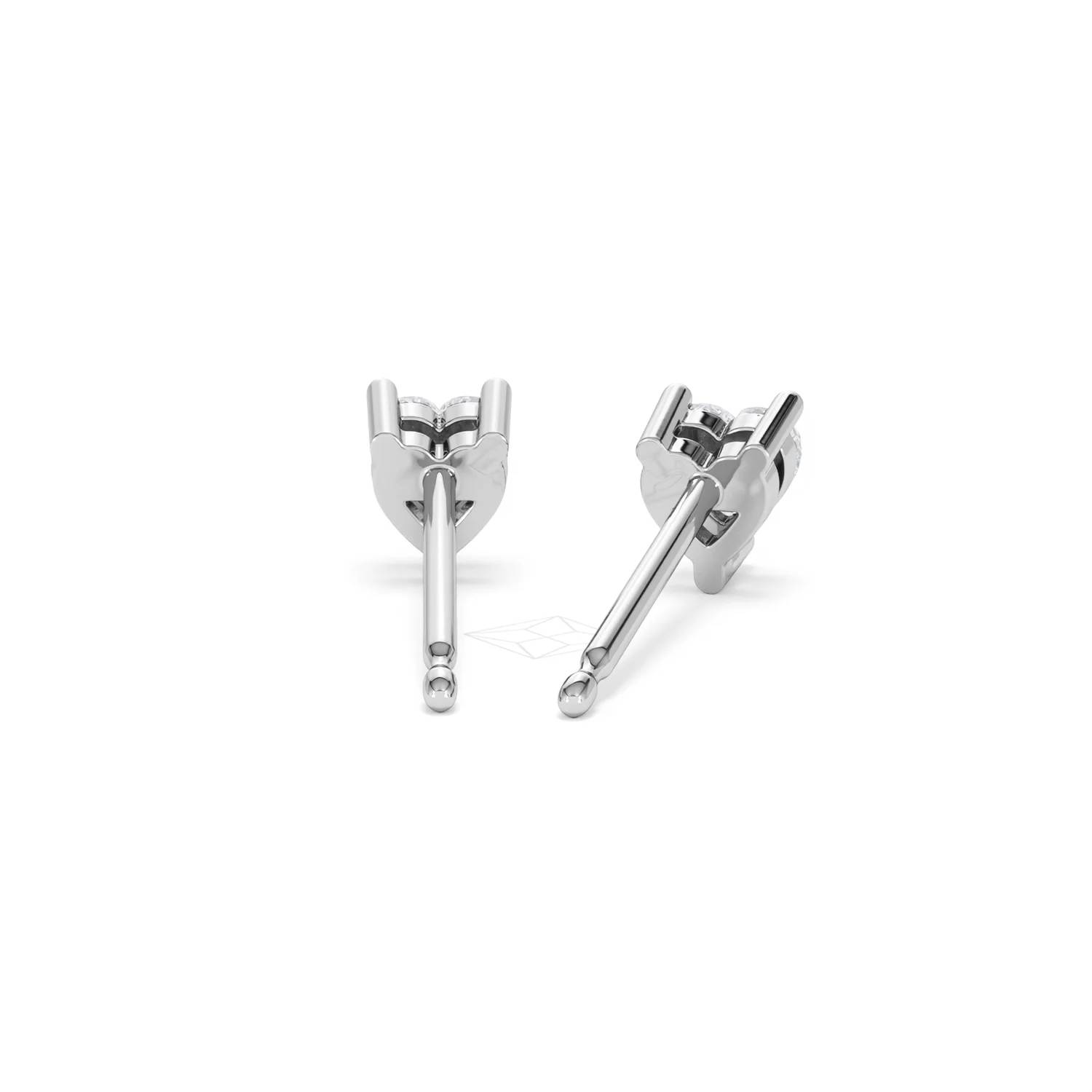 Naomi Heart Cut Lab Diamond Stud Earrings 0.50ct H/SI in 9K White Gold - Image 48