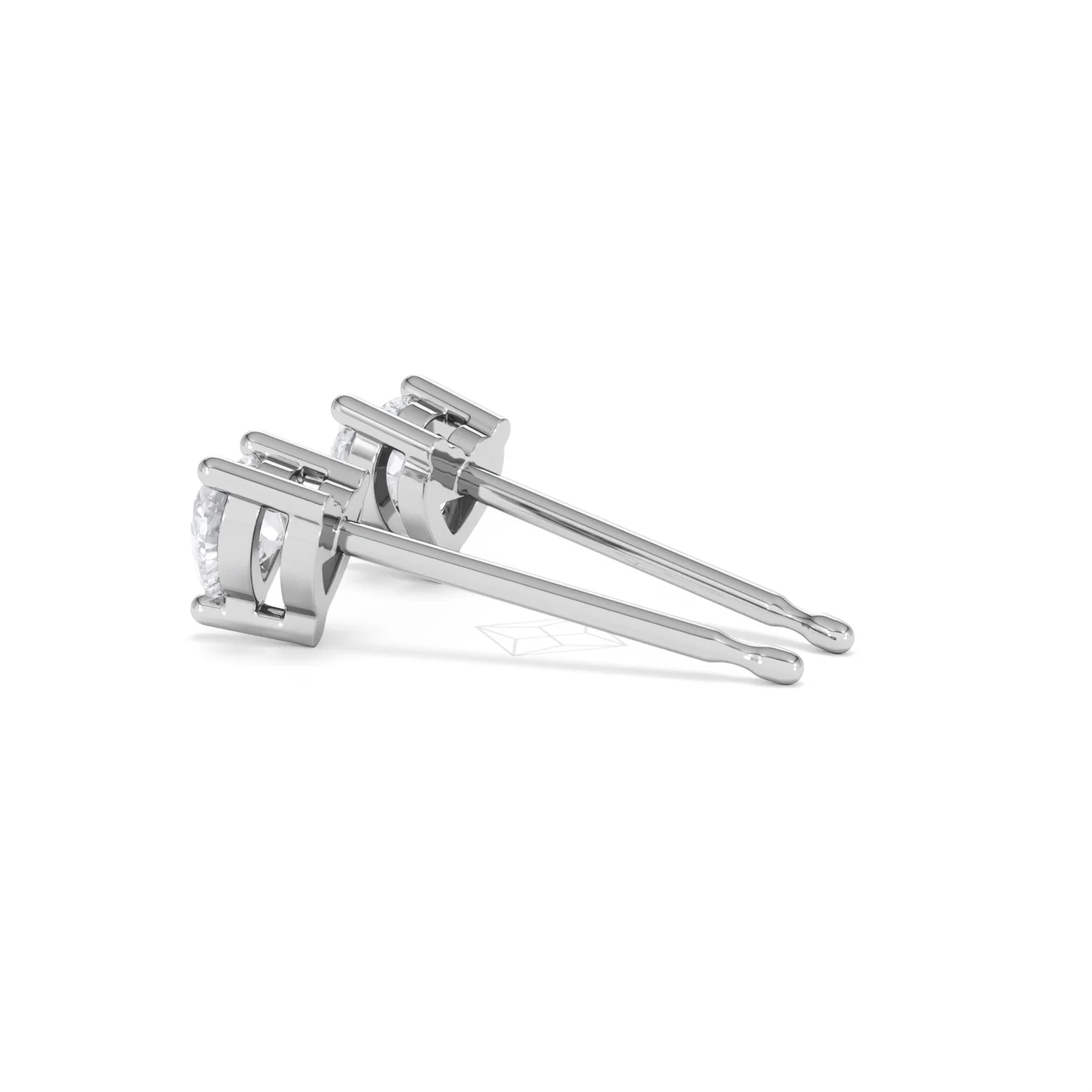 Naomi Heart Cut Lab Diamond Stud Earrings 0.50ct H/SI in 9K White Gold - Image 64