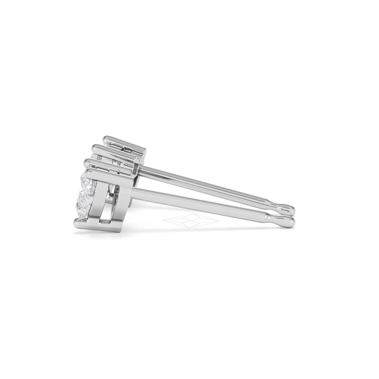 Naomi Heart Cut Lab Diamond Stud Earrings 0.50ct H/SI in 9K White Gold - Image 69