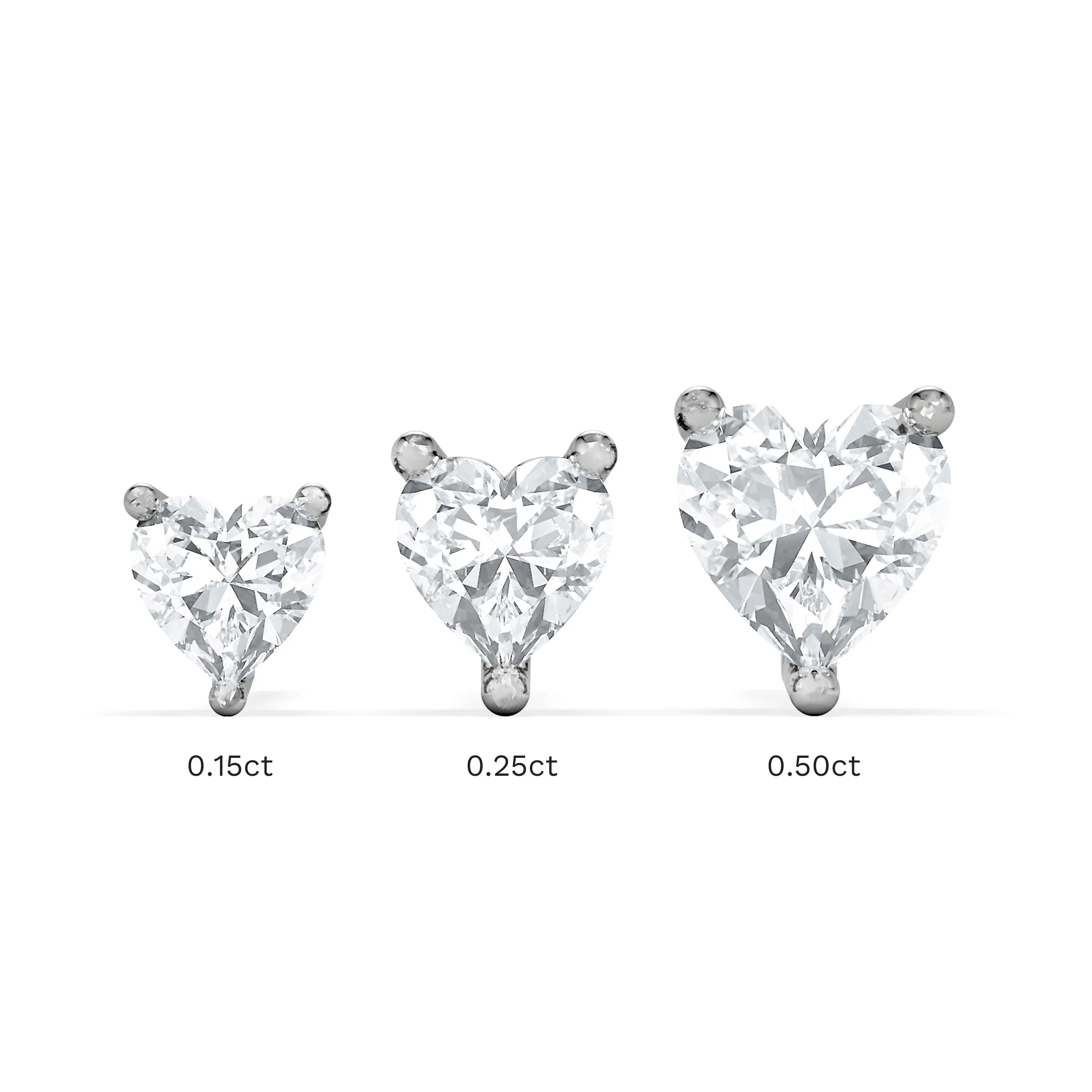 Naomi Heart Cut Lab Diamond Stud Earrings 0.50ct H/SI in 9K White Gold - Image 7