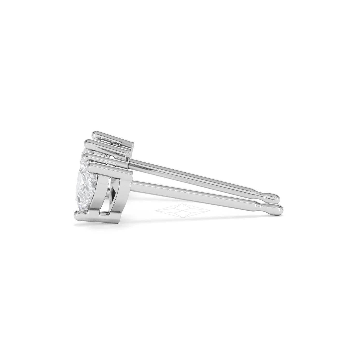 Naomi Heart Cut Lab Diamond Stud Earrings 0.50ct H/SI in 9K White Gold - Image 70