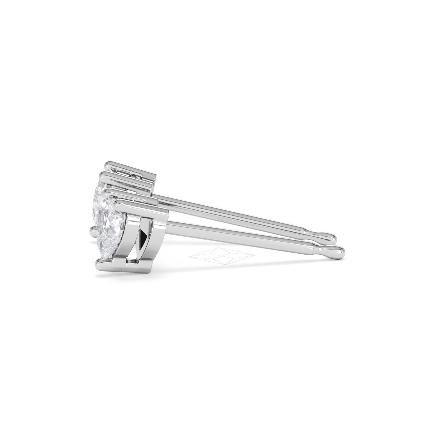 Naomi Heart Cut Lab Diamond Stud Earrings 0.50ct H/SI in 9K White Gold - Image 71