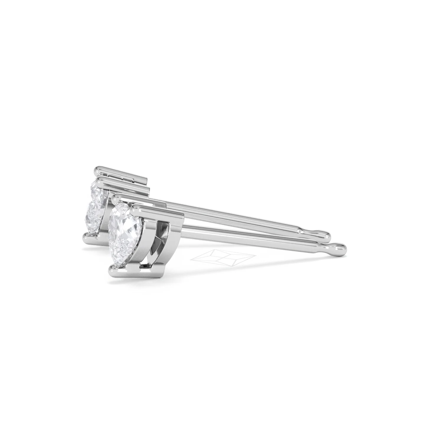 Naomi Heart Cut Lab Diamond Stud Earrings 0.50ct H/SI in 9K White Gold - Image 73