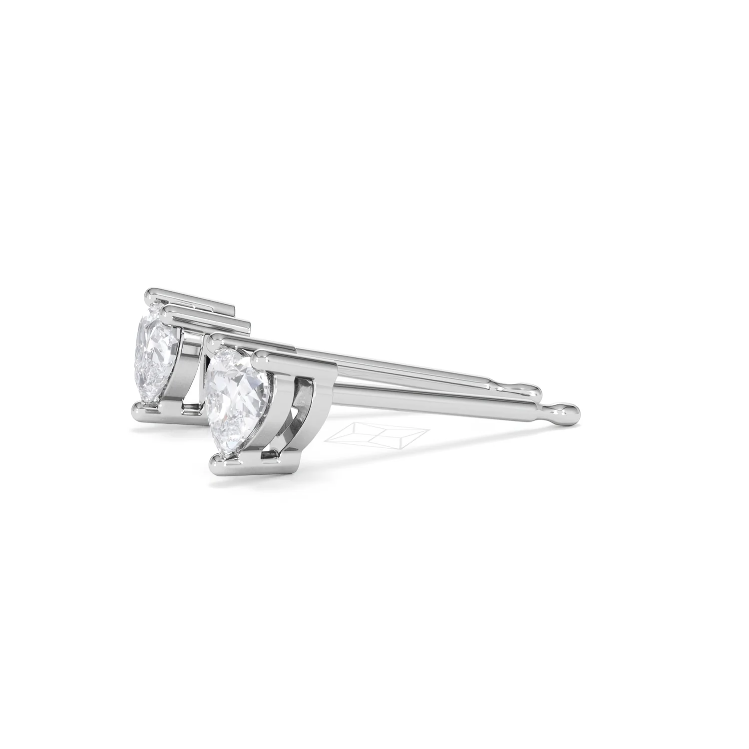 Naomi Heart Cut Lab Diamond Stud Earrings 0.50ct H/SI in 9K White Gold - Image 75