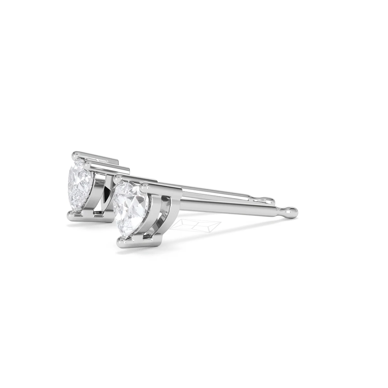 Naomi Heart Cut Lab Diamond Stud Earrings 0.50ct H/SI in 9K White Gold - Image 76