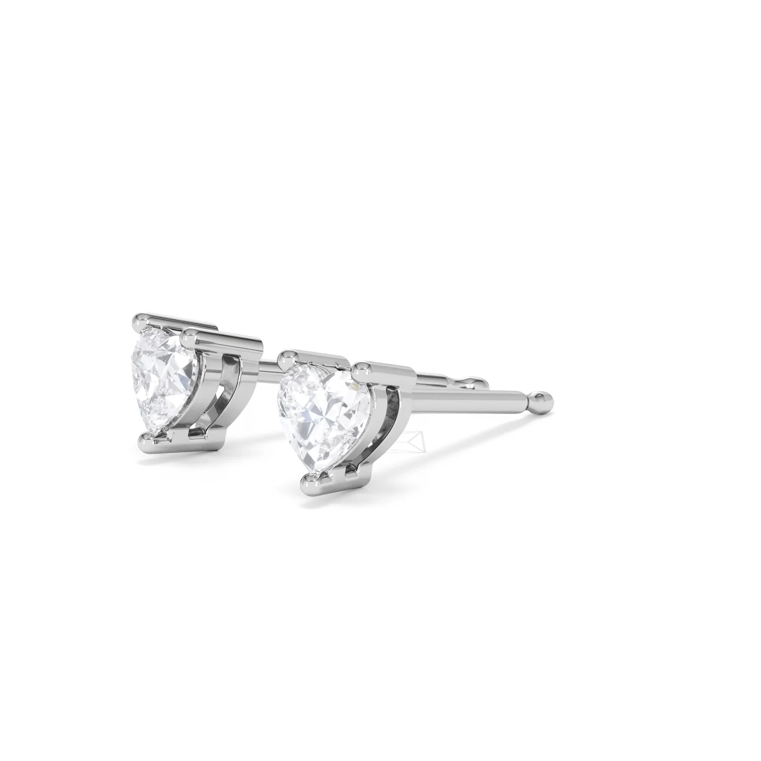 Naomi Heart Cut Lab Diamond Stud Earrings 0.50ct H/SI in 9K White Gold - Image 80