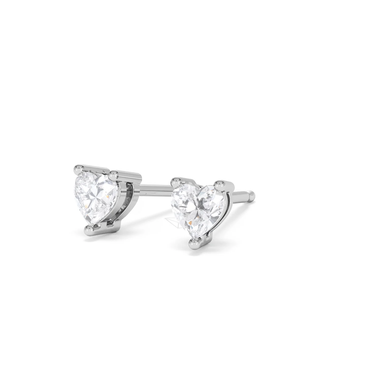 Naomi Heart Cut Lab Diamond Stud Earrings 0.50ct H/SI in 9K White Gold - Image 84