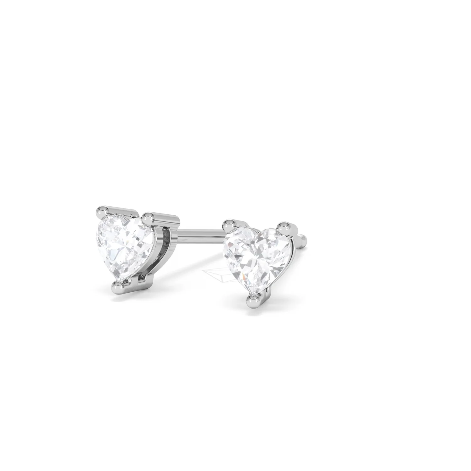 Naomi Heart Cut Lab Diamond Stud Earrings 0.50ct H/SI in 9K White Gold - Image 85