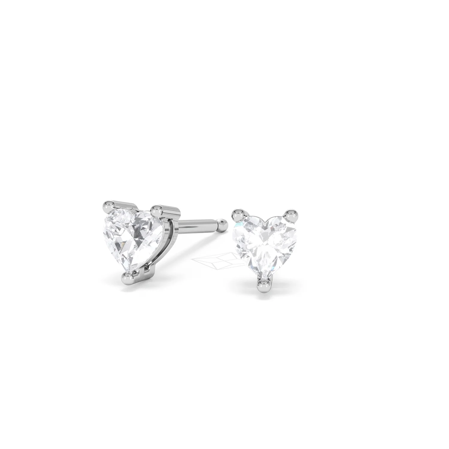 Naomi Heart Cut Lab Diamond Stud Earrings 0.50ct H/SI in 9K White Gold - Image 87