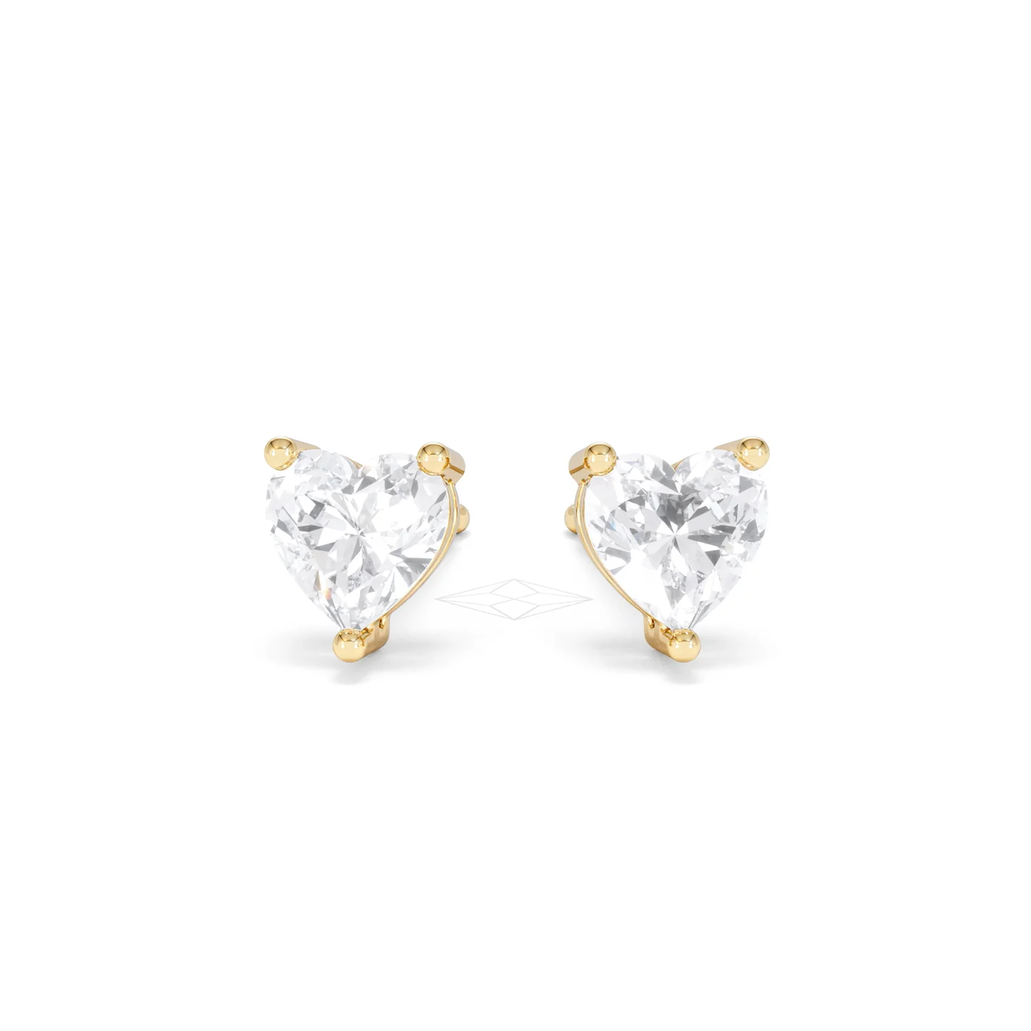 Naomi Heart Cut Lab Diamond Stud Earrings 1.00ct H/SI in 9K Gold - Image 10