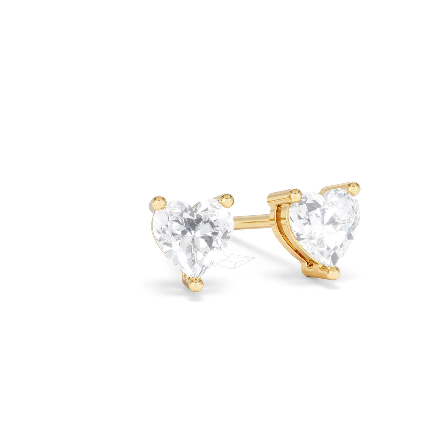 Naomi Heart Cut Lab Diamond Stud Earrings 1.00ct H/SI in 9K Gold - Image 14