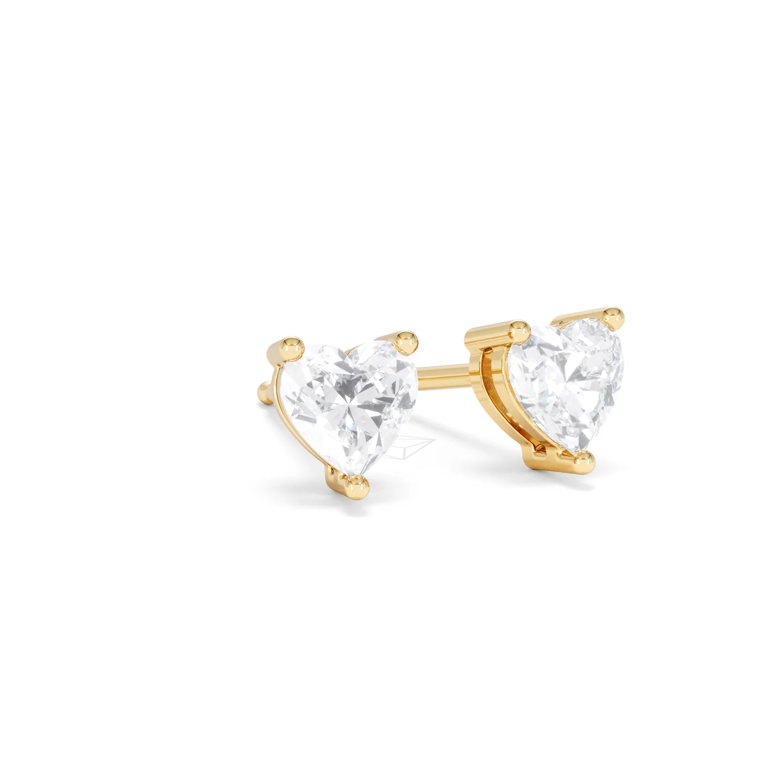 Naomi Heart Cut Lab Diamond Stud Earrings 1.00ct H/SI in 9K Gold - Image 15