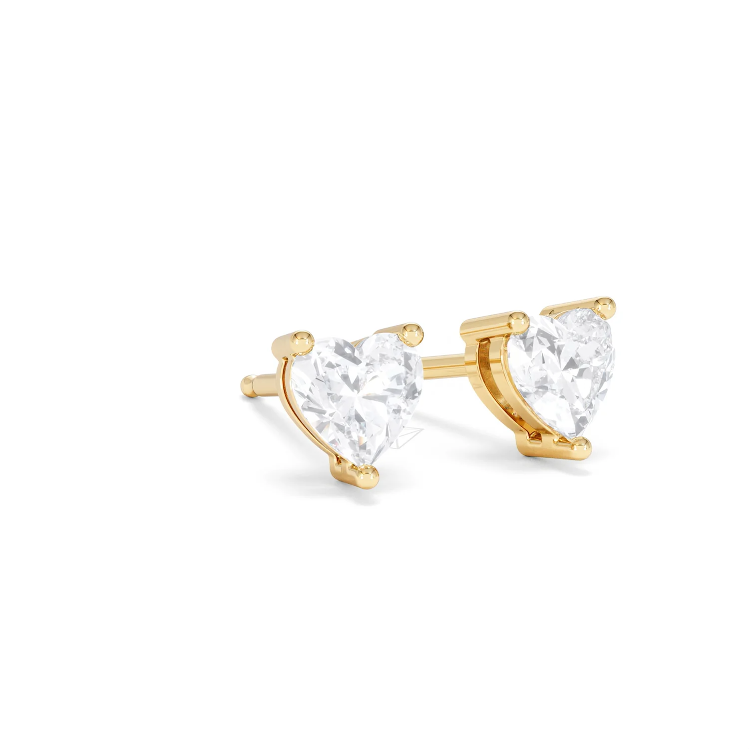 Naomi Heart Cut Lab Diamond Stud Earrings 1.00ct H/SI in 9K Gold - Image 16