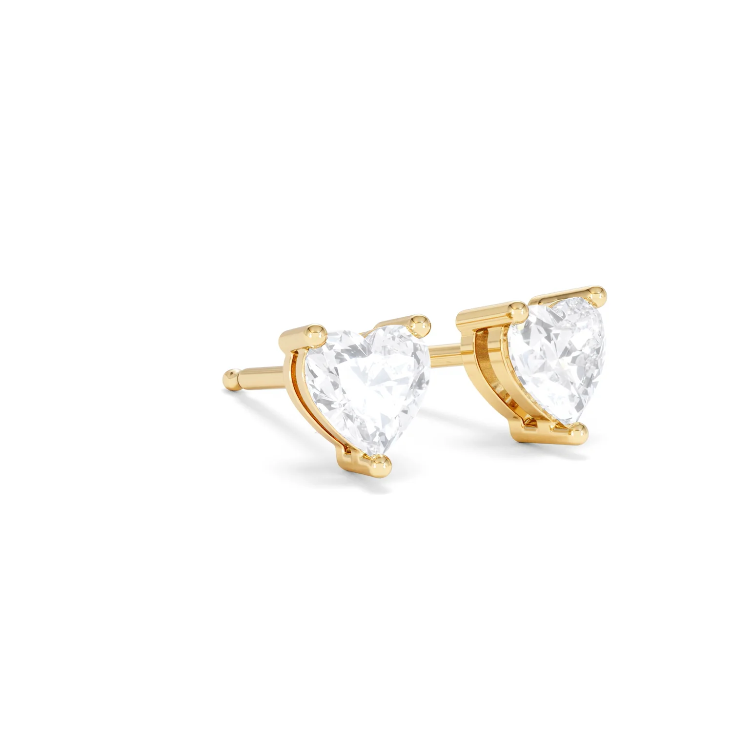 Naomi Heart Cut Lab Diamond Stud Earrings 1.00ct H/SI in 9K Gold - Image 17