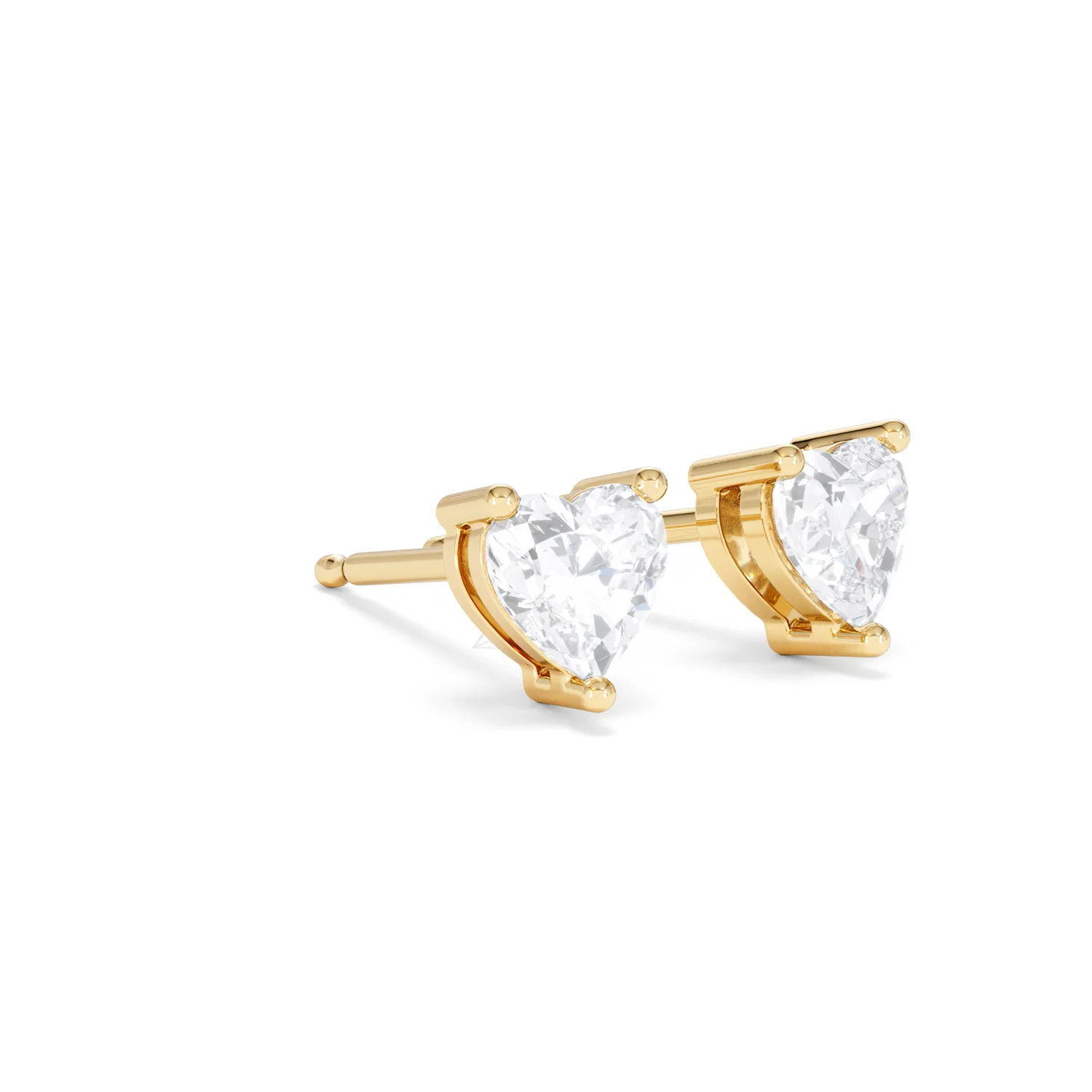 Naomi Heart Cut Lab Diamond Stud Earrings 1.00ct H/SI in 9K Gold - Image 18