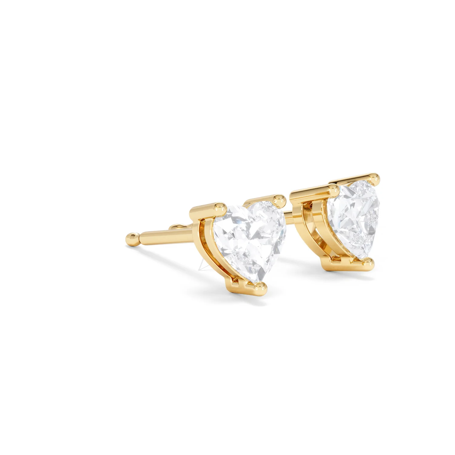 Naomi Heart Cut Lab Diamond Stud Earrings 1.00ct H/SI in 9K Gold - Image 19