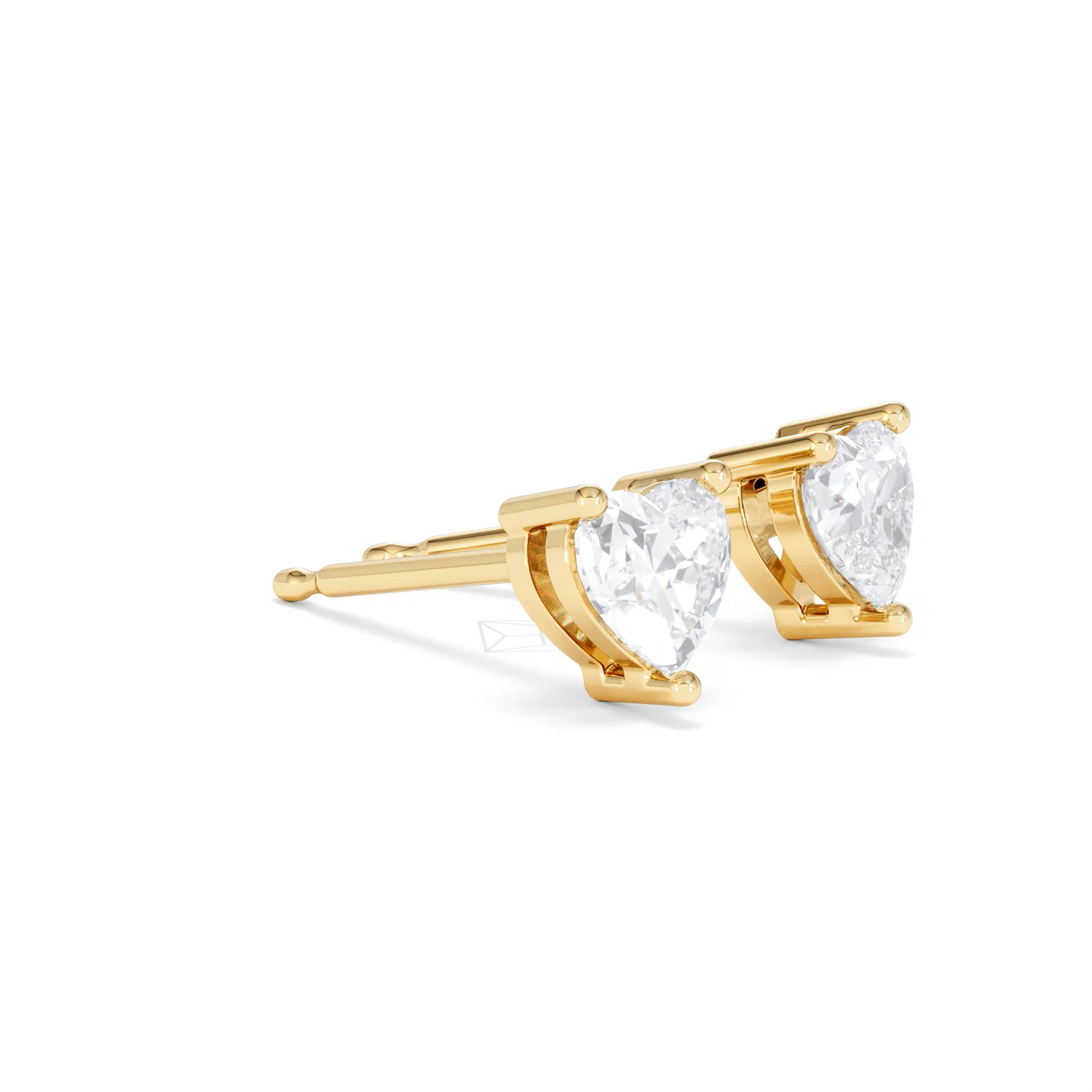 Naomi Heart Cut Lab Diamond Stud Earrings 1.00ct H/SI in 9K Gold - Image 21