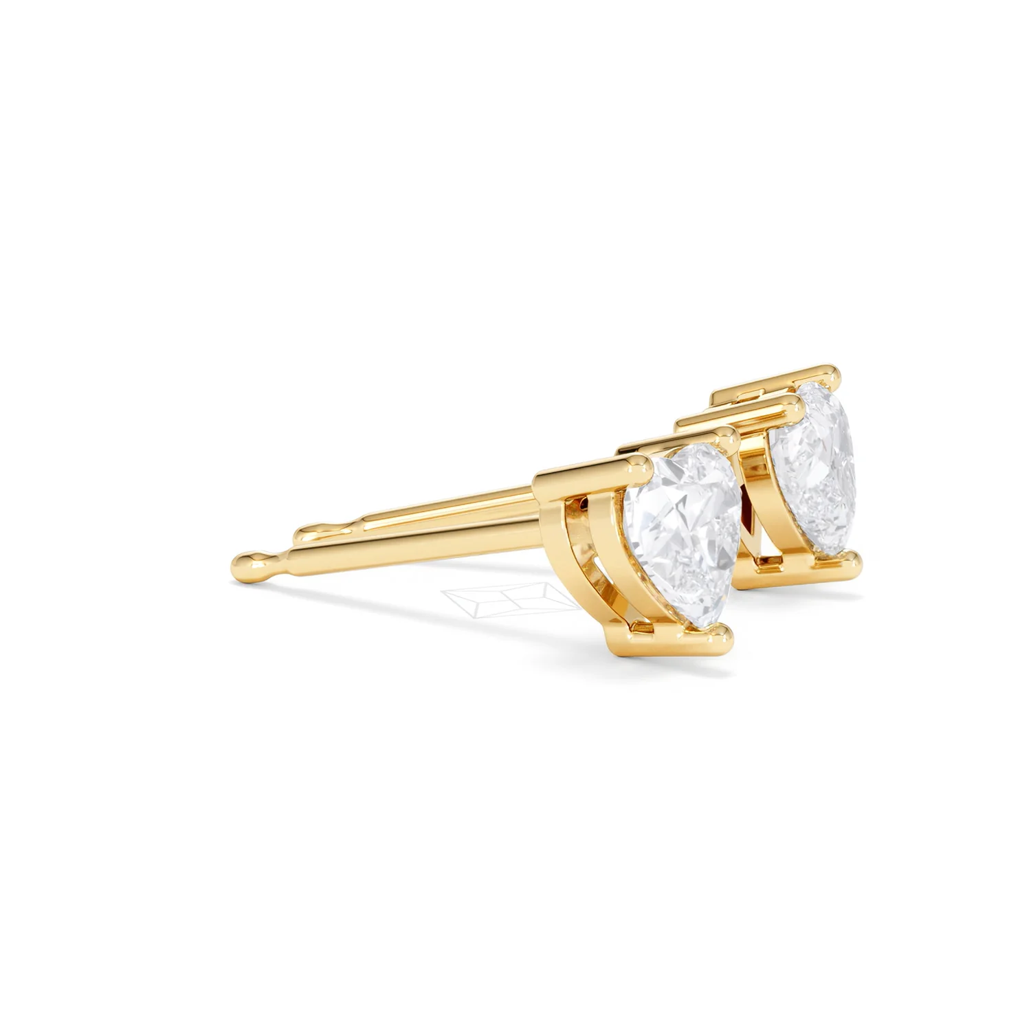 Naomi Heart Cut Lab Diamond Stud Earrings 1.00ct H/SI in 9K Gold - Image 24