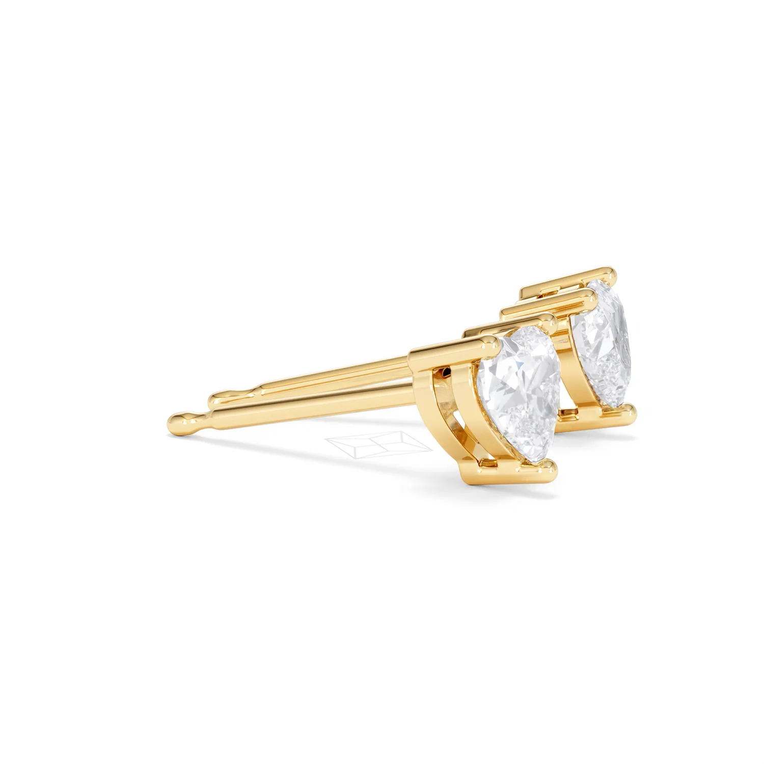 Naomi Heart Cut Lab Diamond Stud Earrings 1.00ct H/SI in 9K Gold - Image 25