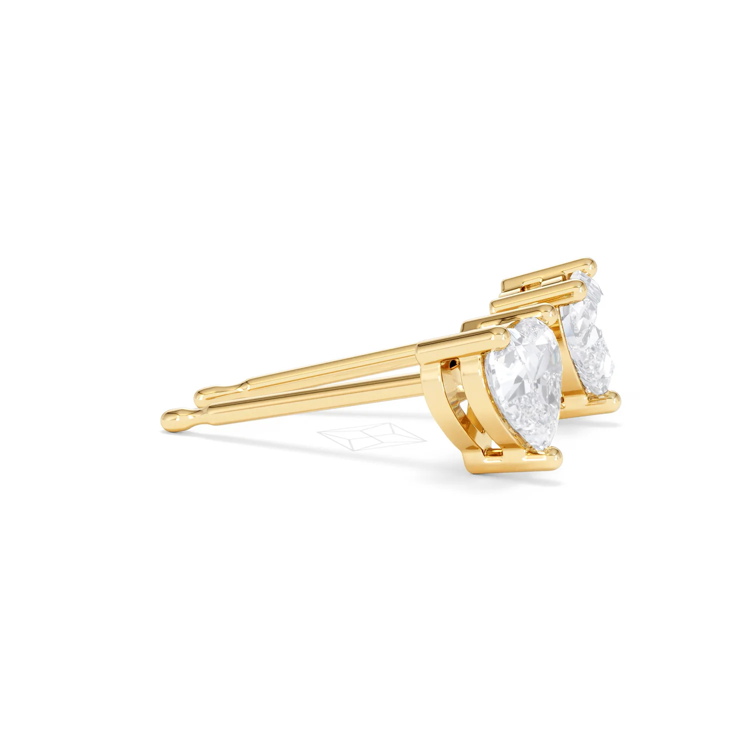Naomi Heart Cut Lab Diamond Stud Earrings 1.00ct H/SI in 9K Gold - Image 26