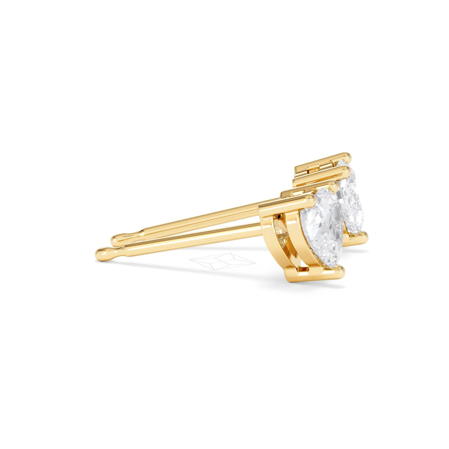 Naomi Heart Cut Lab Diamond Stud Earrings 1.00ct H/SI in 9K Gold - Image 27