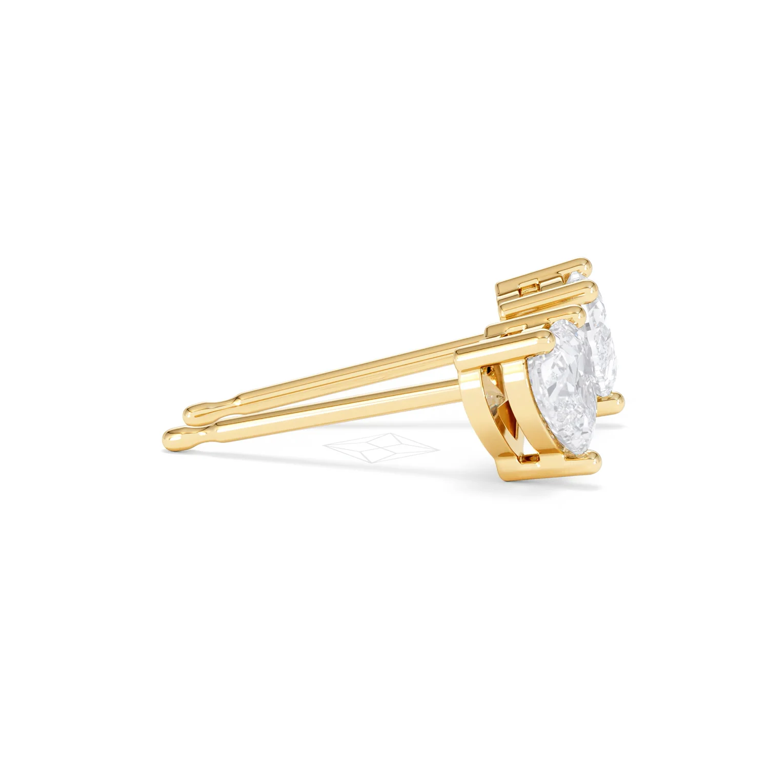 Naomi Heart Cut Lab Diamond Stud Earrings 1.00ct H/SI in 9K Gold - Image 28