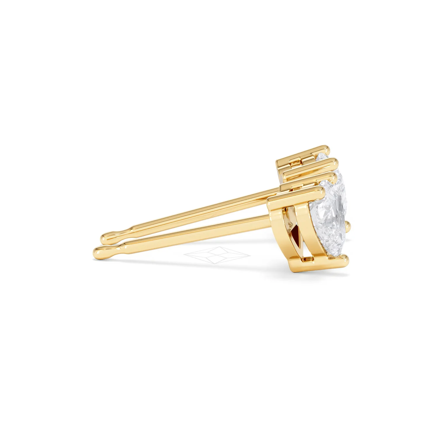 Naomi Heart Cut Lab Diamond Stud Earrings 1.00ct H/SI in 9K Gold - Image 29