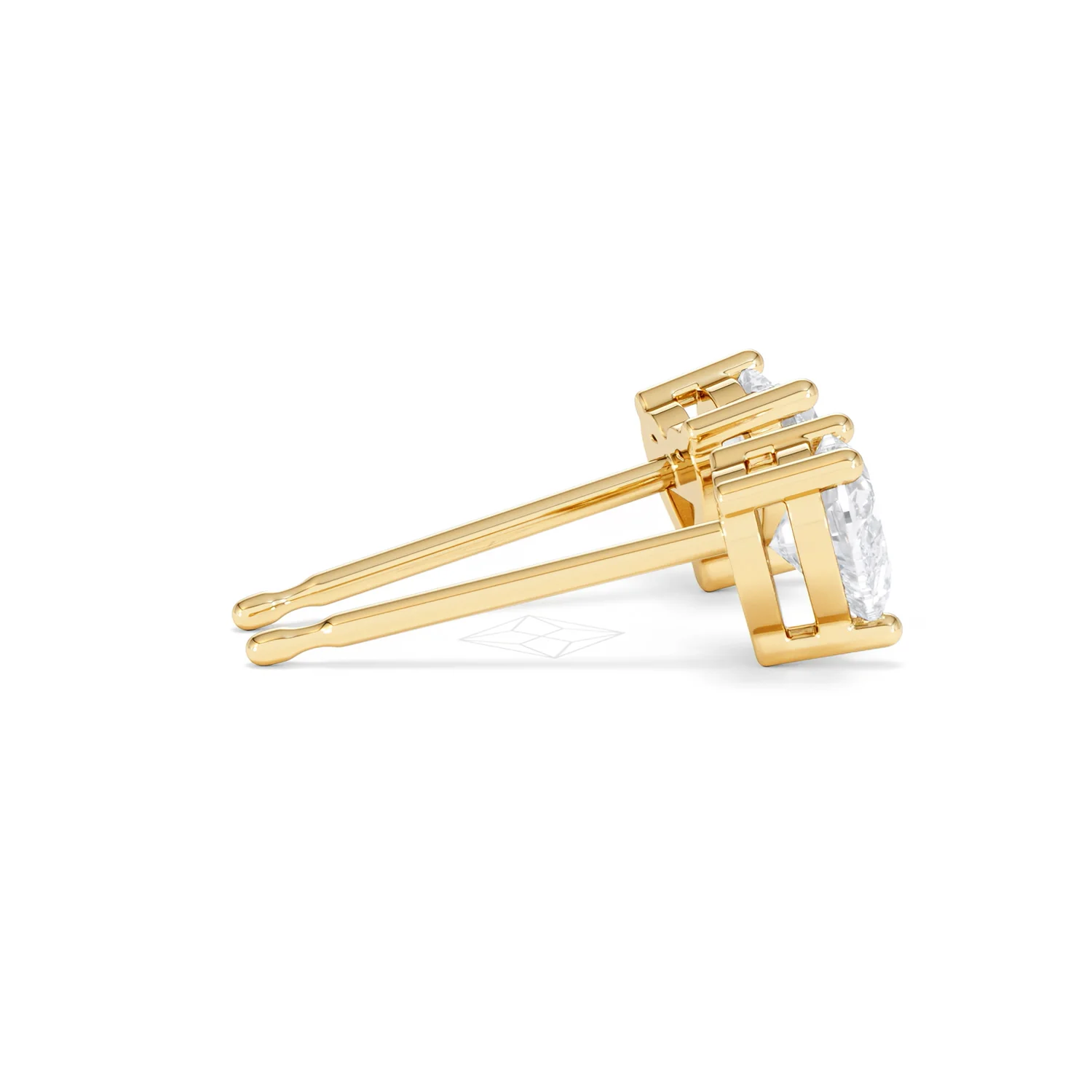 Naomi Heart Cut Lab Diamond Stud Earrings 1.00ct H/SI in 9K Gold - Image 32