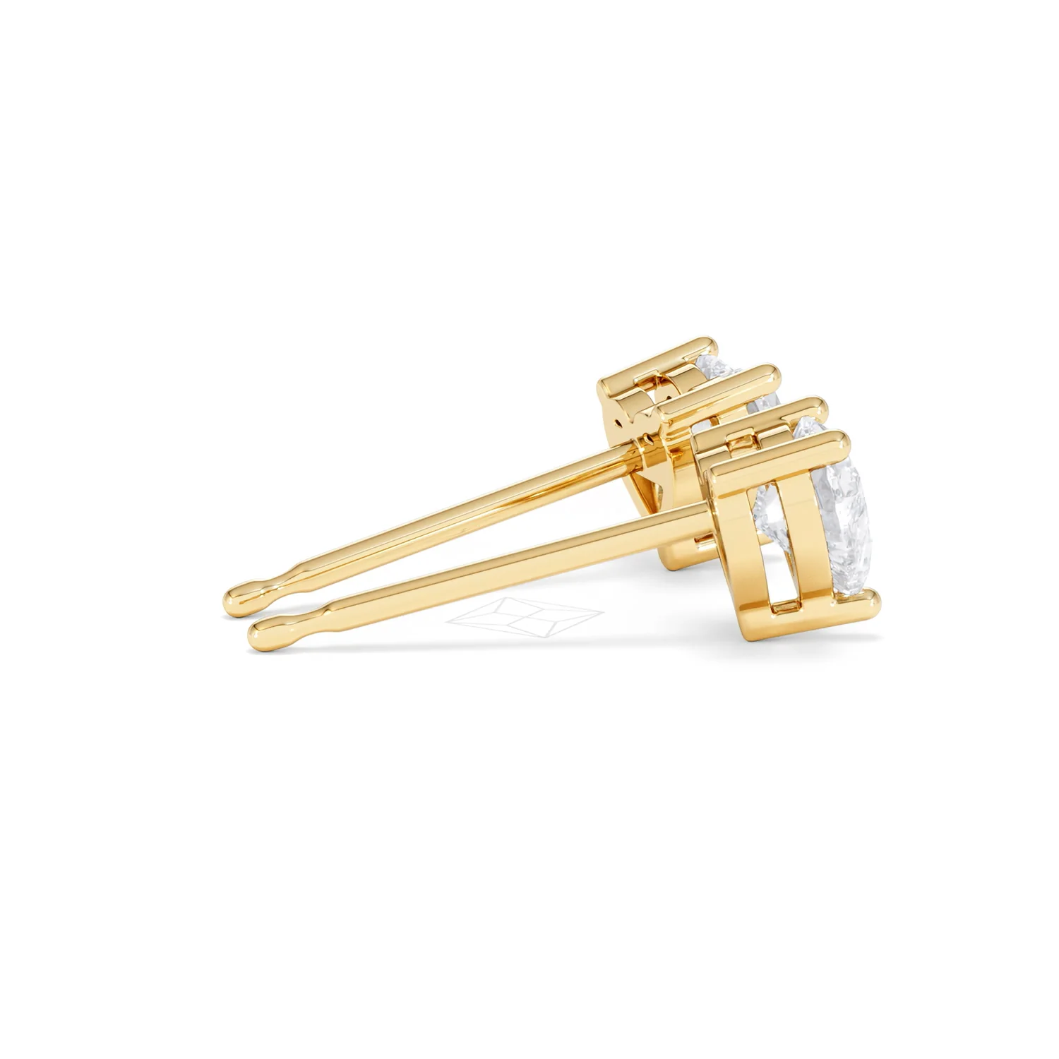 Naomi Heart Cut Lab Diamond Stud Earrings 1.00ct H/SI in 9K Gold - Image 33