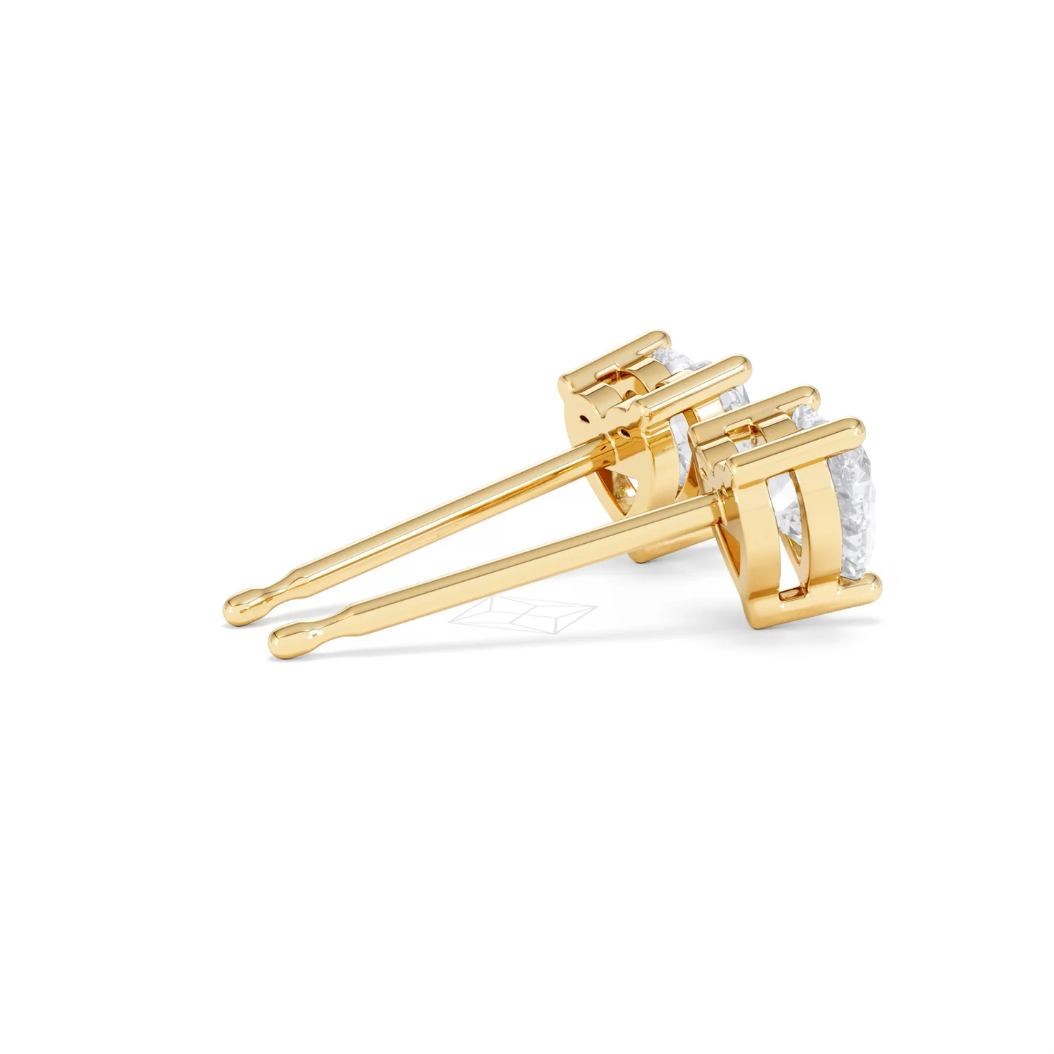 Naomi Heart Cut Lab Diamond Stud Earrings 1.00ct H/SI in 9K Gold - Image 35