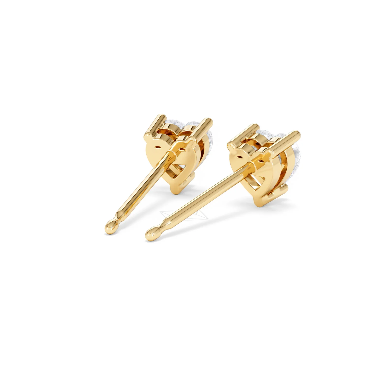 Naomi Heart Cut Lab Diamond Stud Earrings 1.00ct H/SI in 9K Gold - Image 43