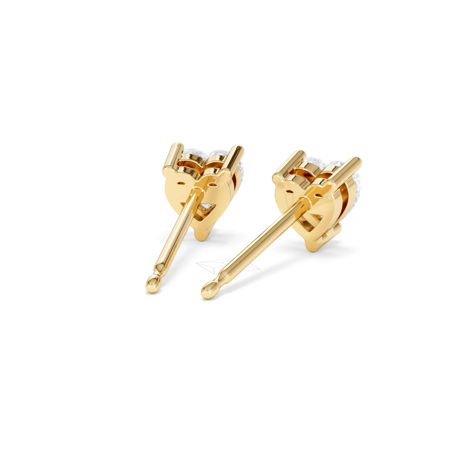 Naomi Heart Cut Lab Diamond Stud Earrings 1.00ct H/SI in 9K Gold - Image 45