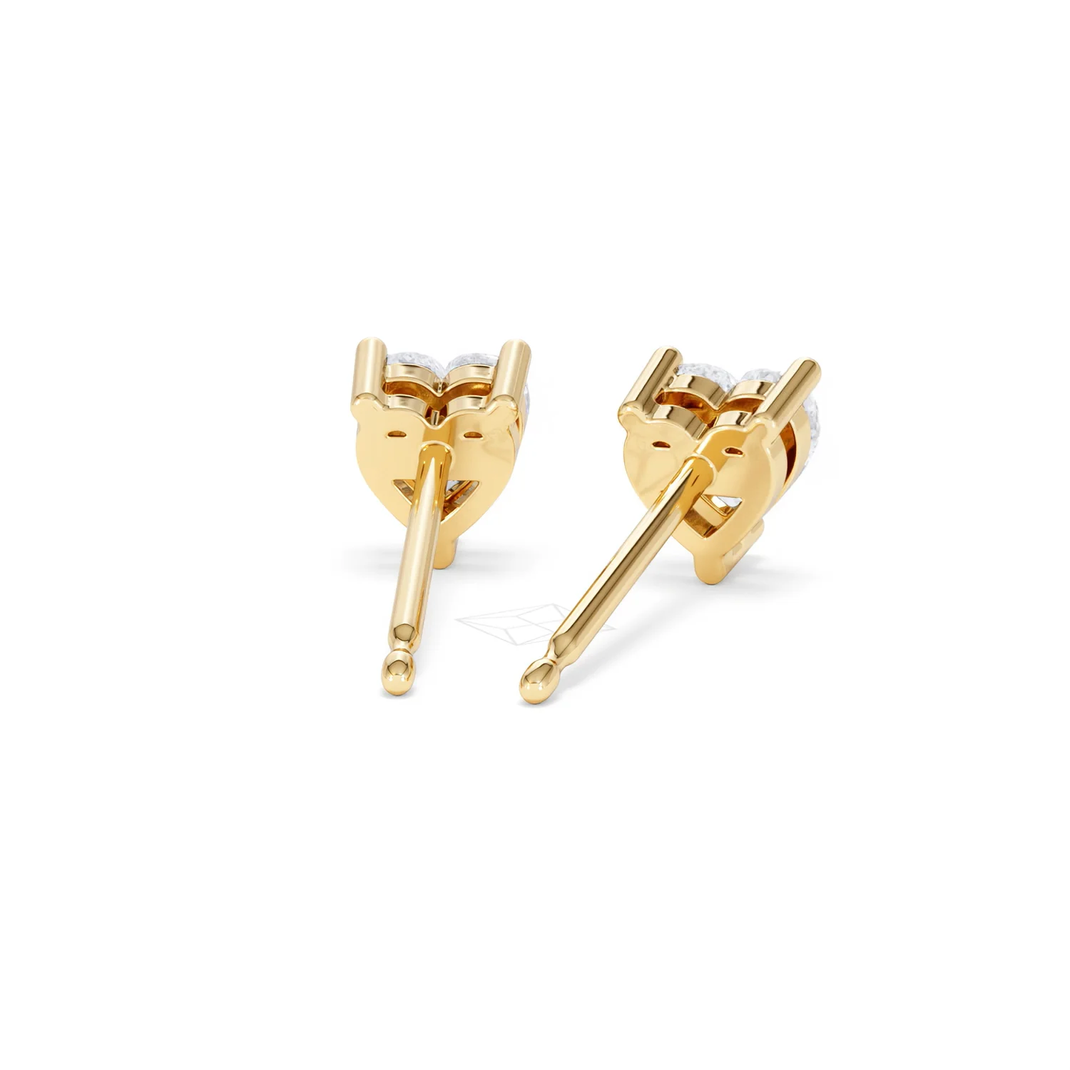 Naomi Heart Cut Lab Diamond Stud Earrings 1.00ct H/SI in 9K Gold - Image 47