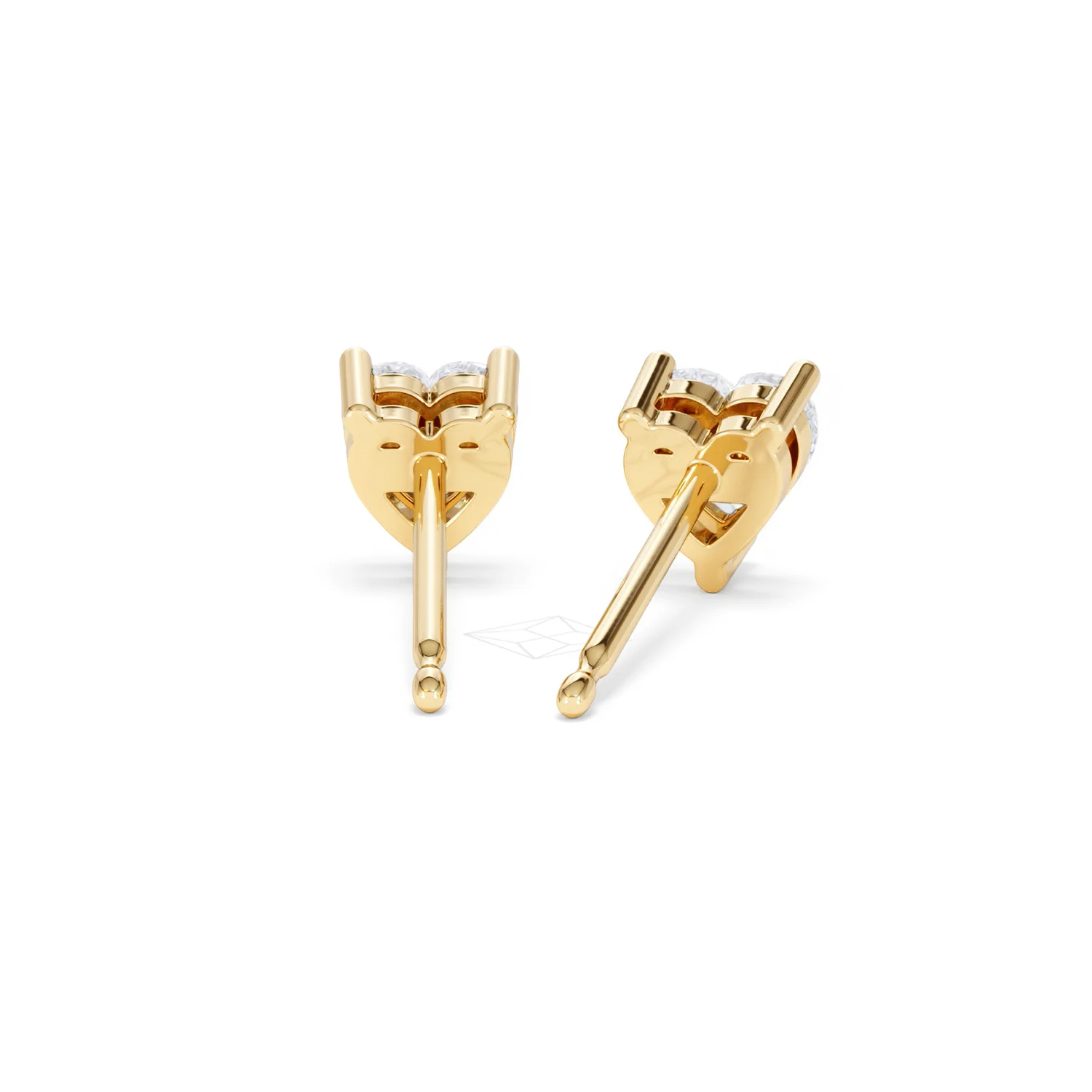 Naomi Heart Cut Lab Diamond Stud Earrings 1.00ct H/SI in 9K Gold - Image 48