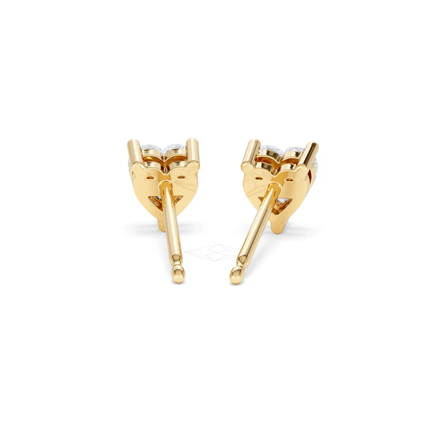 Naomi Heart Cut Lab Diamond Stud Earrings 1.00ct H/SI in 9K Gold - Image 49