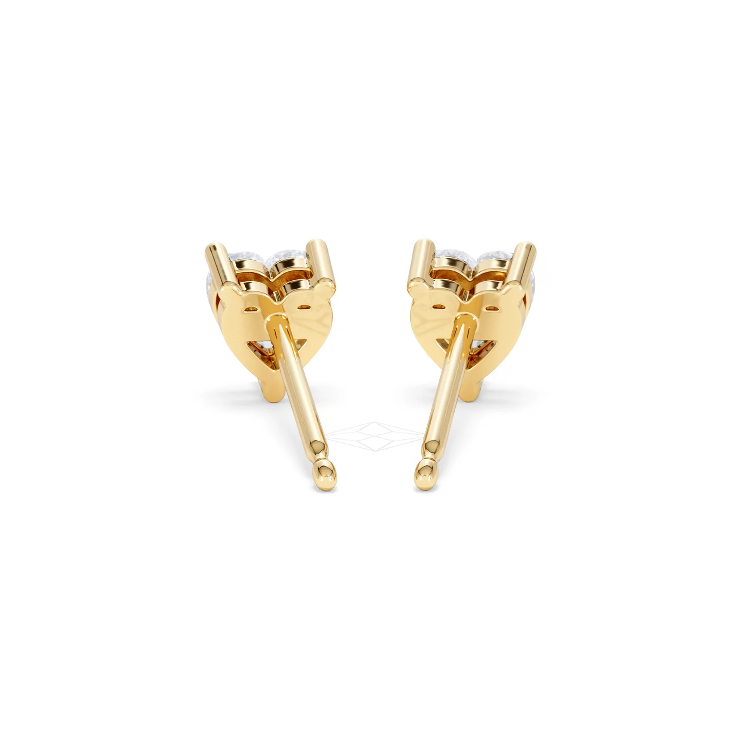 Naomi Heart Cut Lab Diamond Stud Earrings 1.00ct H/SI in 9K Gold - Image 50