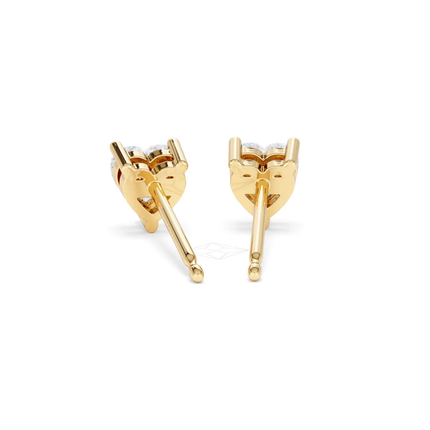 Naomi Heart Cut Lab Diamond Stud Earrings 1.00ct H/SI in 9K Gold - Image 51