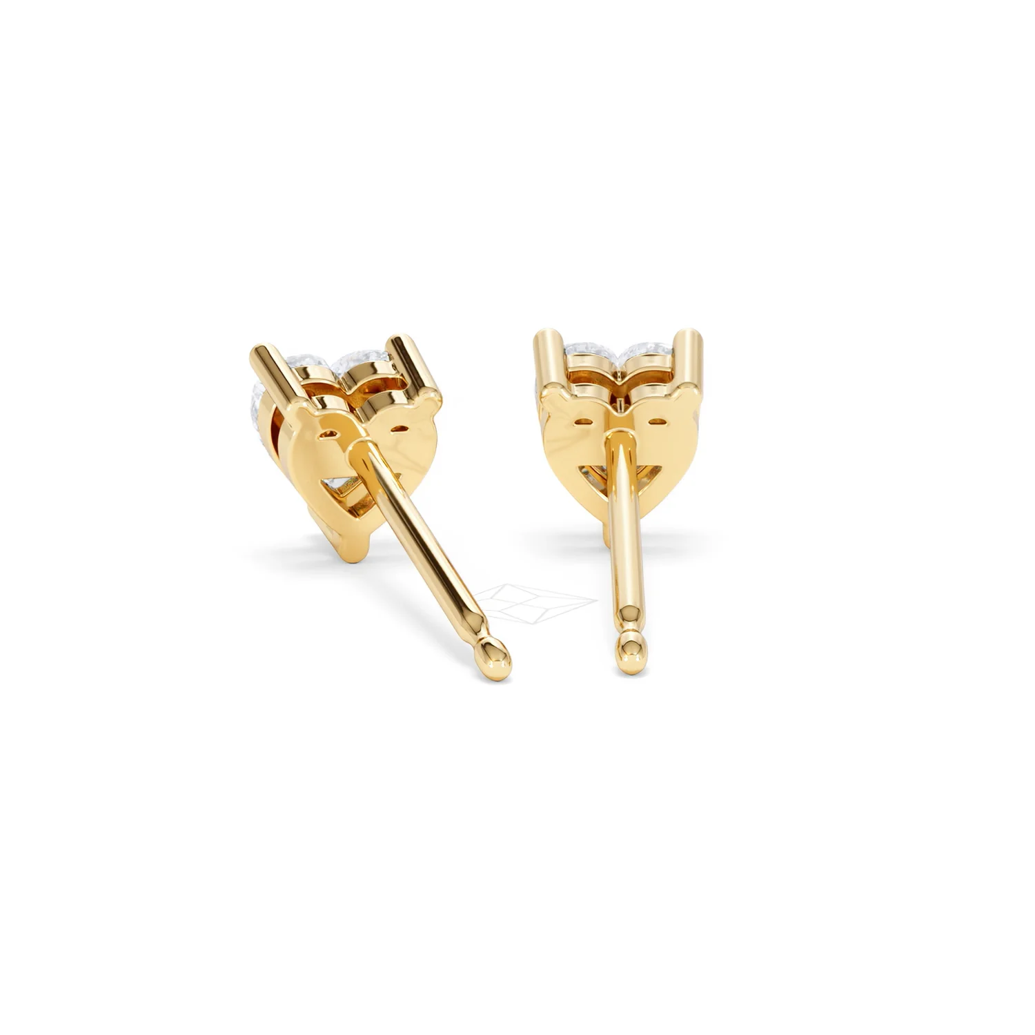 Naomi Heart Cut Lab Diamond Stud Earrings 1.00ct H/SI in 9K Gold - Image 52