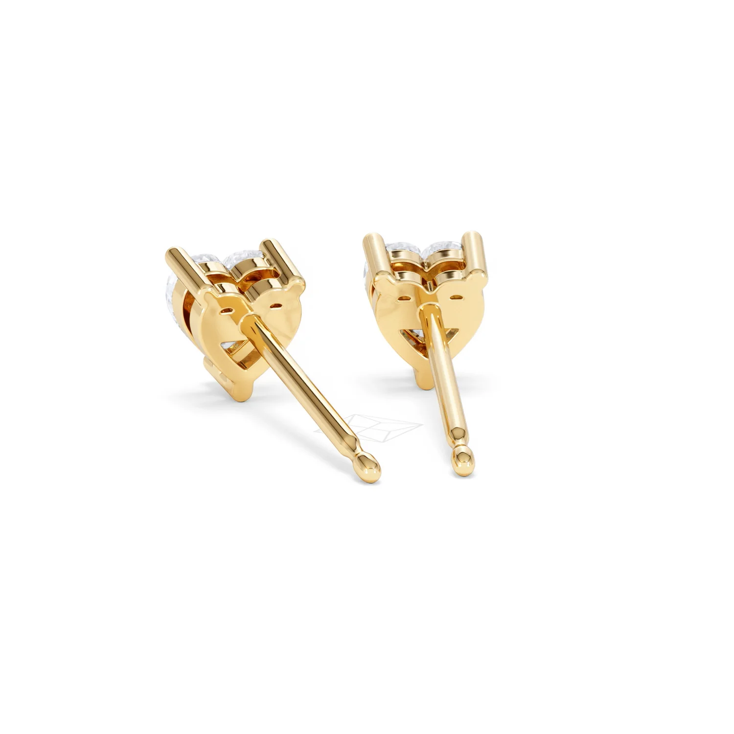 Naomi Heart Cut Lab Diamond Stud Earrings 1.00ct H/SI in 9K Gold - Image 53