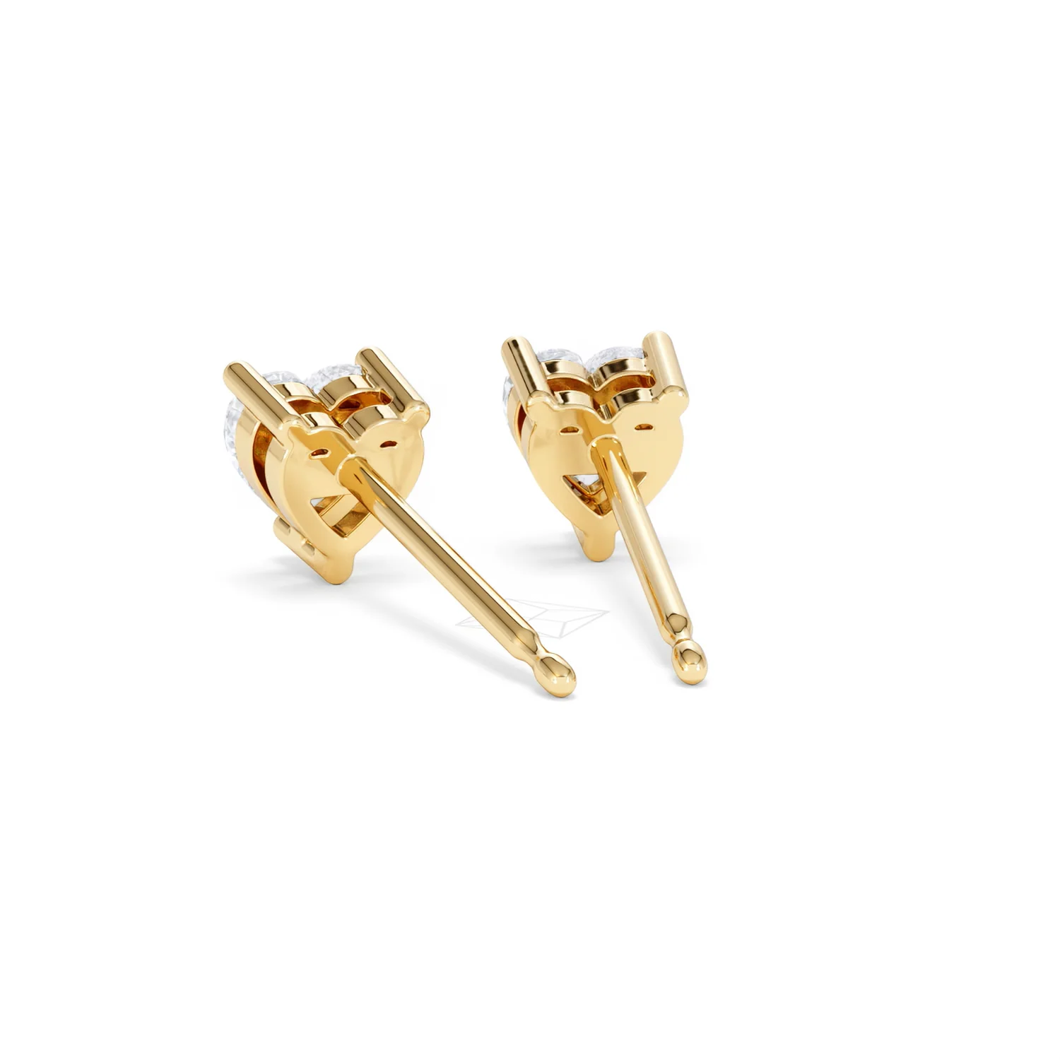 Naomi Heart Cut Lab Diamond Stud Earrings 1.00ct H/SI in 9K Gold - Image 54