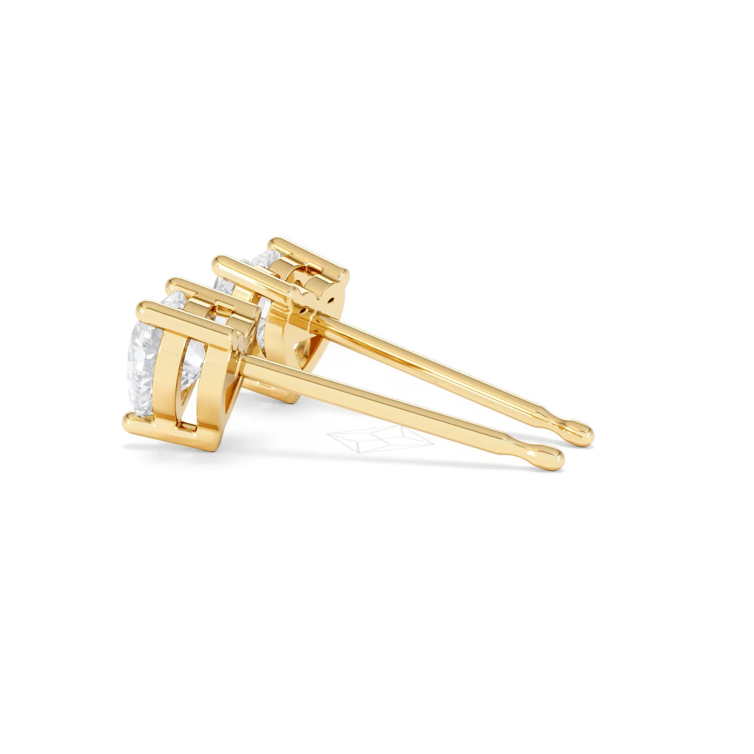 Naomi Heart Cut Lab Diamond Stud Earrings 1.00ct H/SI in 9K Gold - Image 65