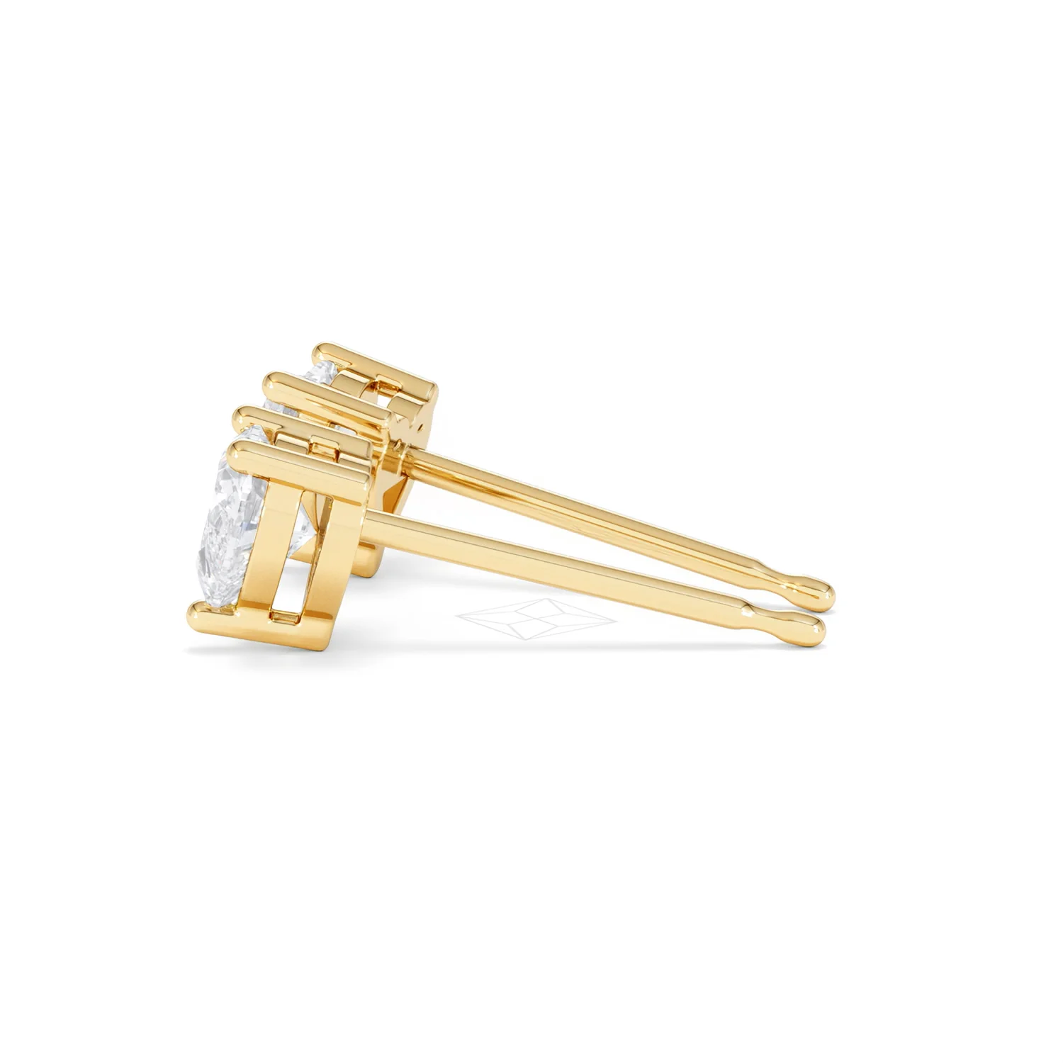 Naomi Heart Cut Lab Diamond Stud Earrings 1.00ct H/SI in 9K Gold - Image 68