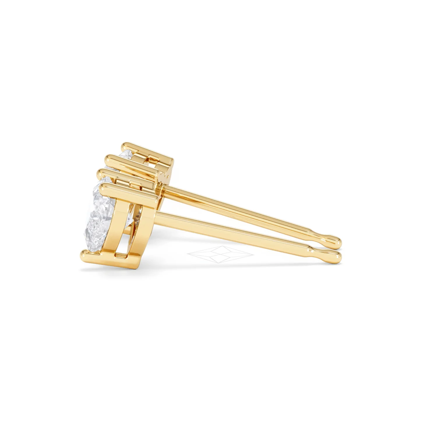 Naomi Heart Cut Lab Diamond Stud Earrings 1.00ct H/SI in 9K Gold - Image 69