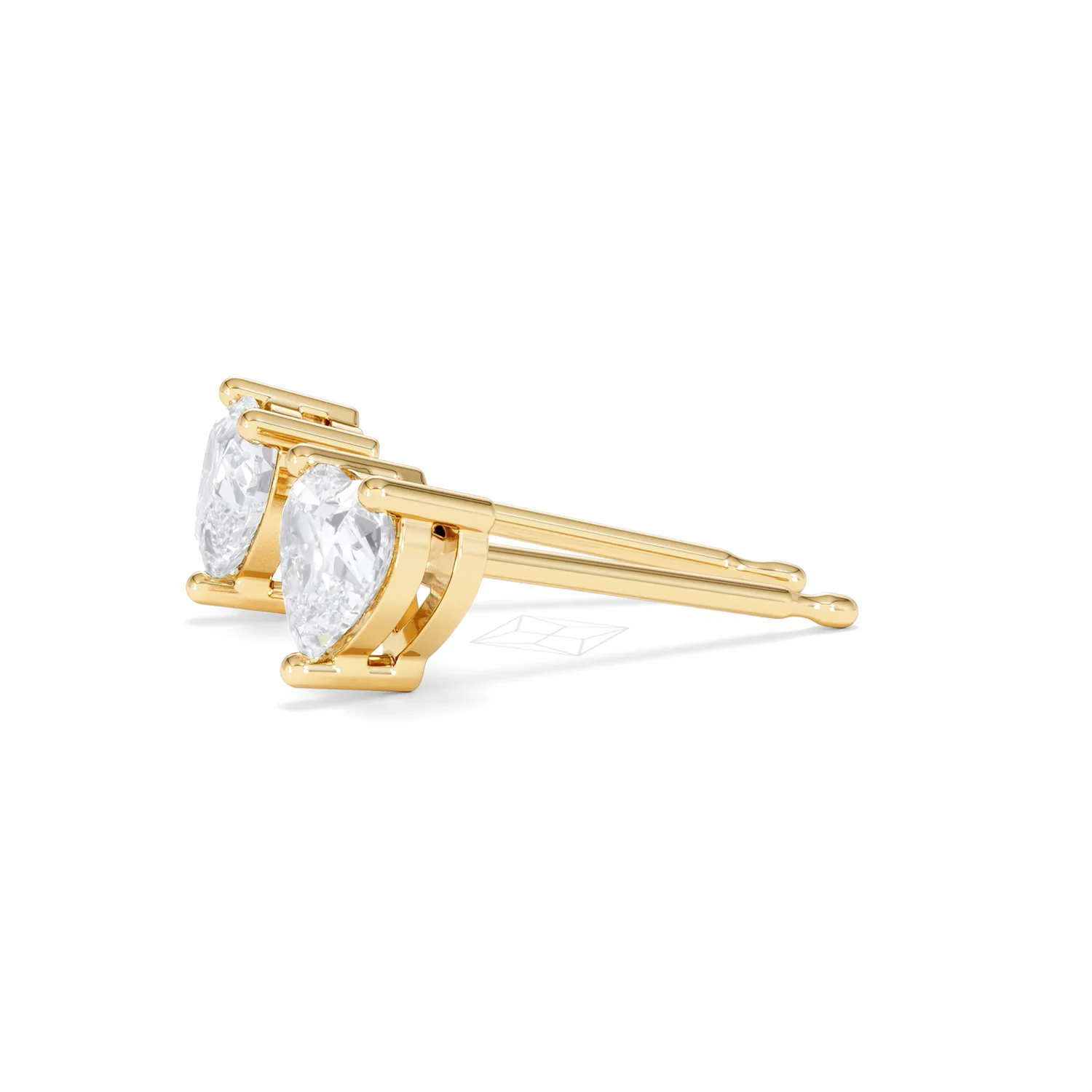 Naomi Heart Cut Lab Diamond Stud Earrings 1.00ct H/SI in 9K Gold - Image 74