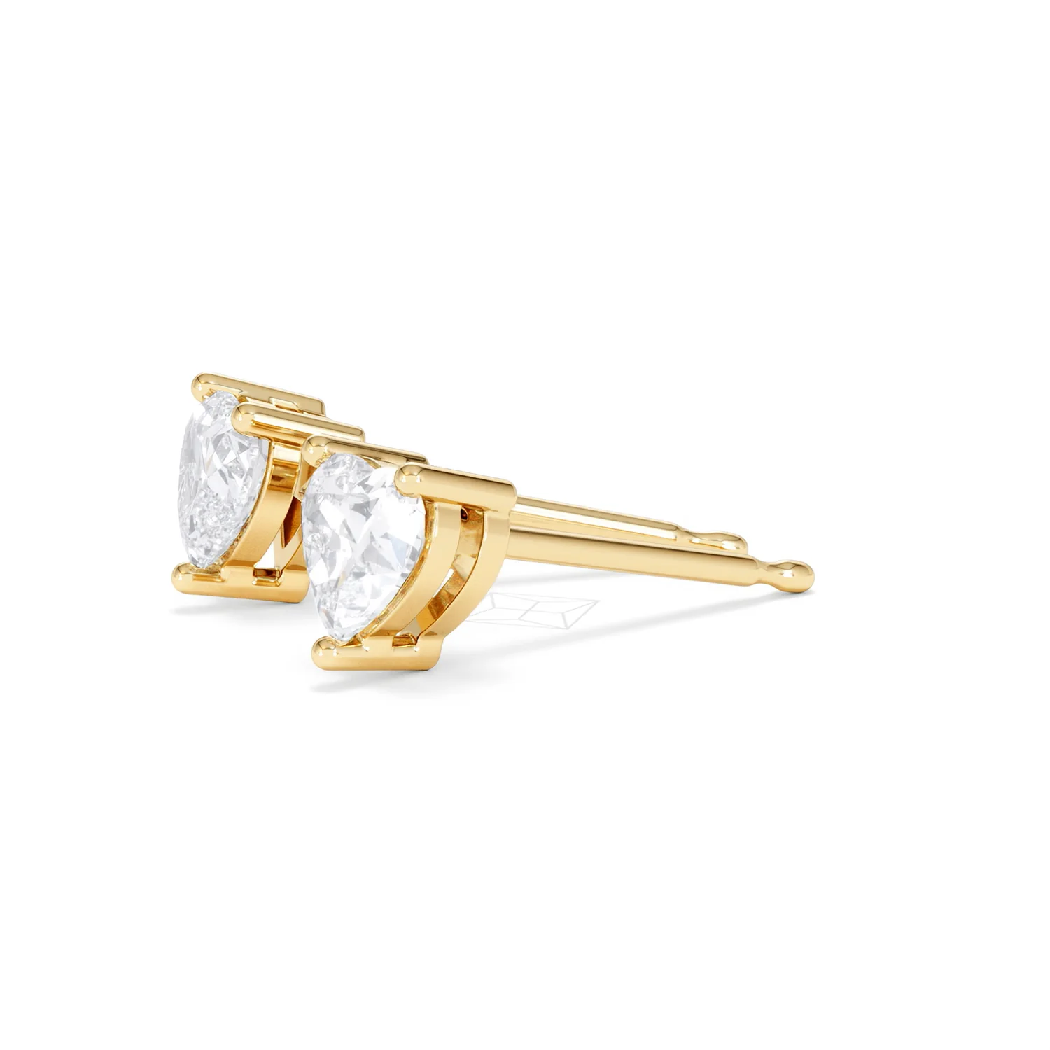 Naomi Heart Cut Lab Diamond Stud Earrings 1.00ct H/SI in 9K Gold - Image 76