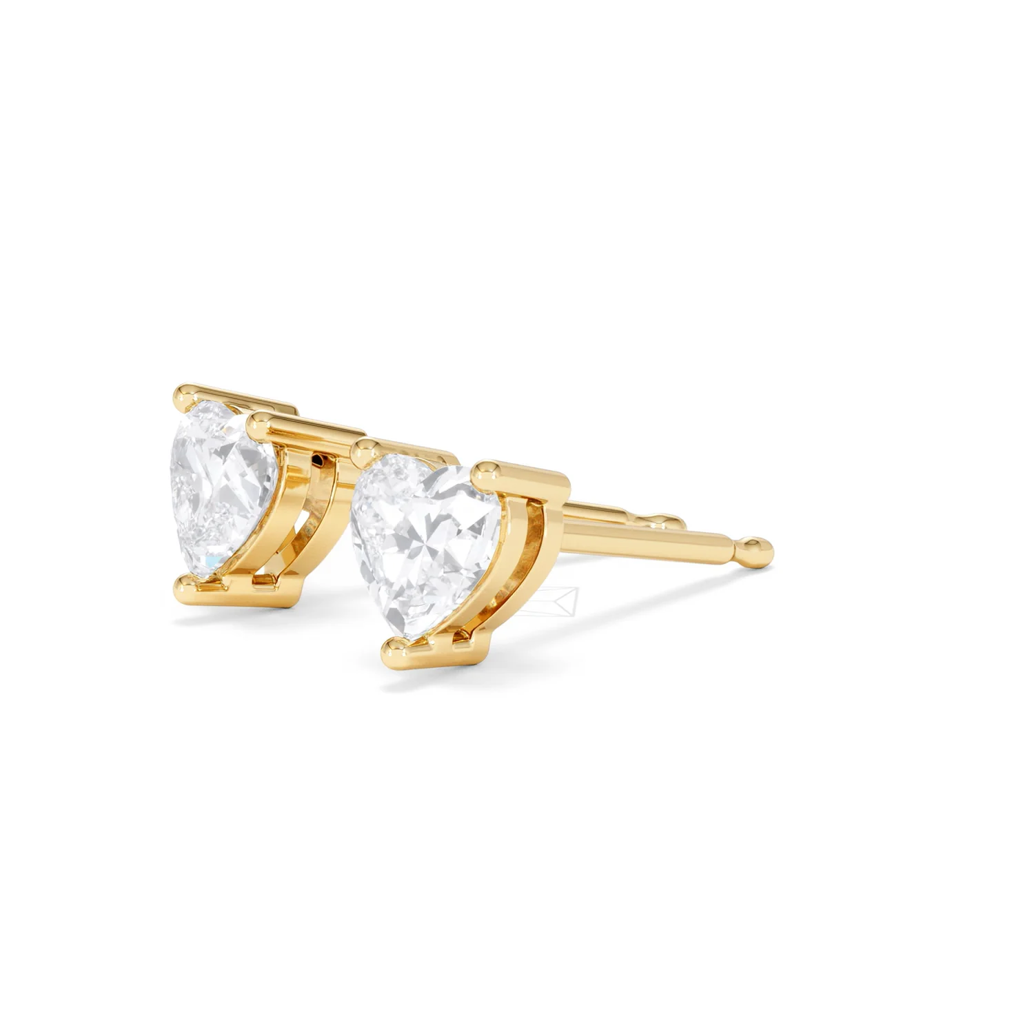 Naomi Heart Cut Lab Diamond Stud Earrings 1.00ct H/SI in 9K Gold - Image 79