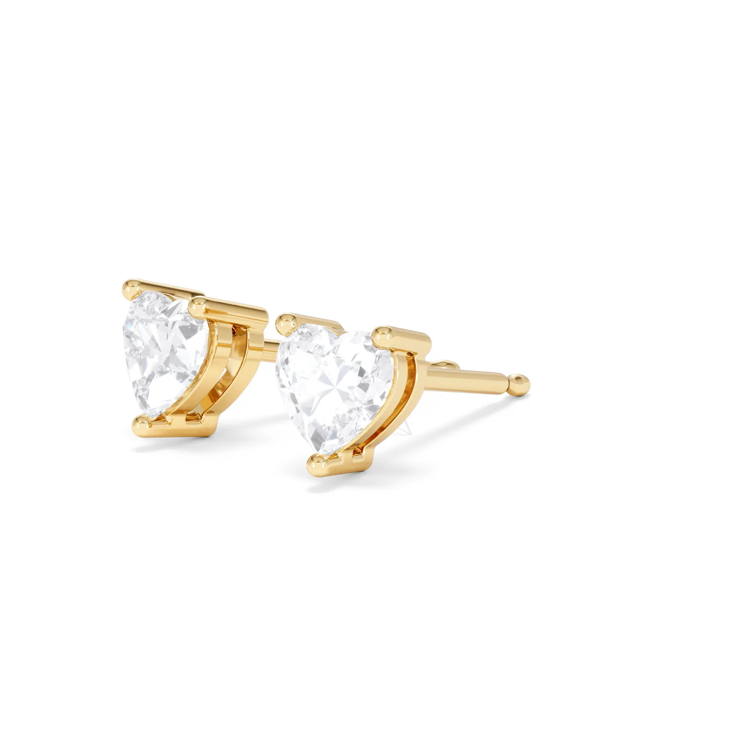 Naomi Heart Cut Lab Diamond Stud Earrings 1.00ct H/SI in 9K Gold - Image 81