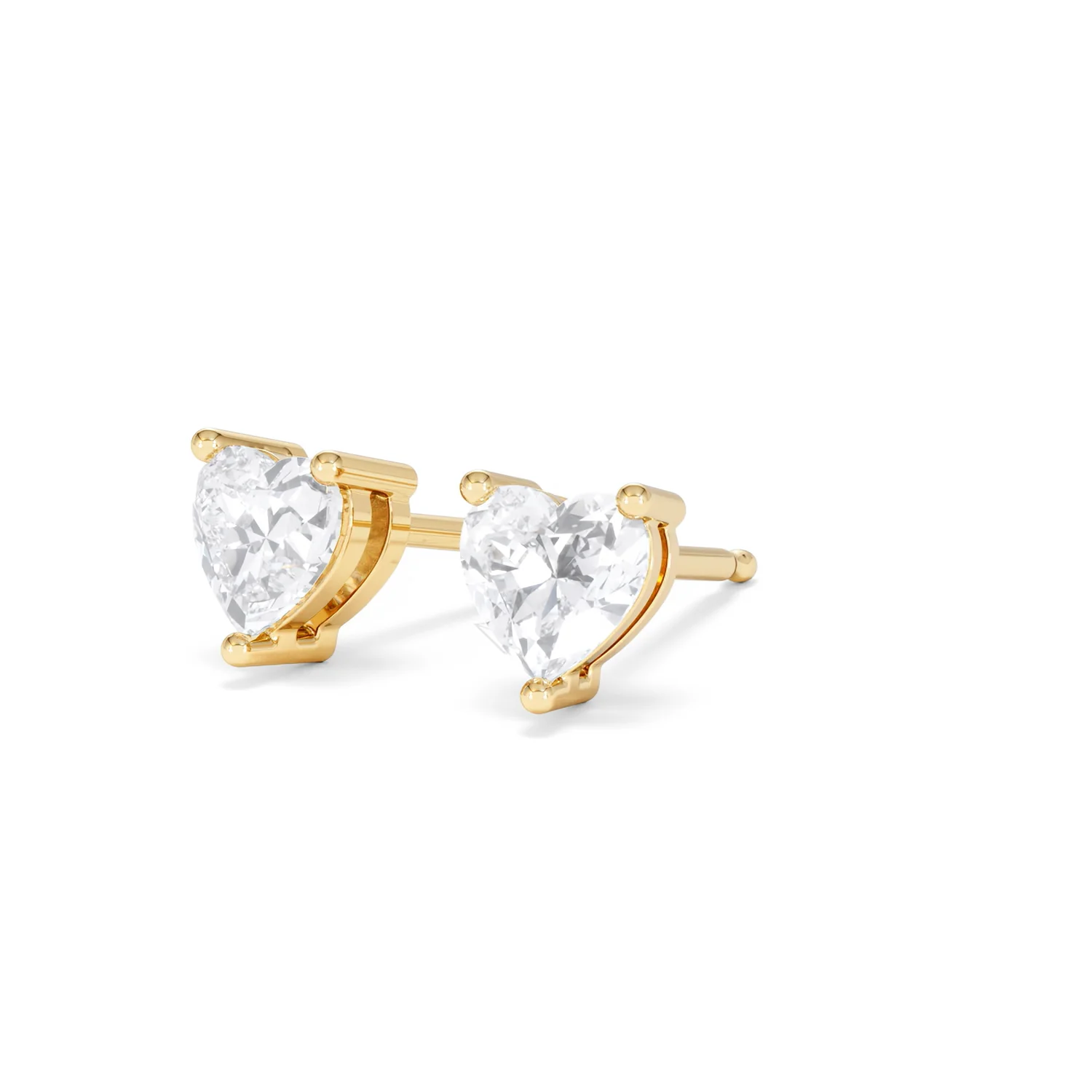 Naomi Heart Cut Lab Diamond Stud Earrings 1.00ct H/SI in 9K Gold - Image 83