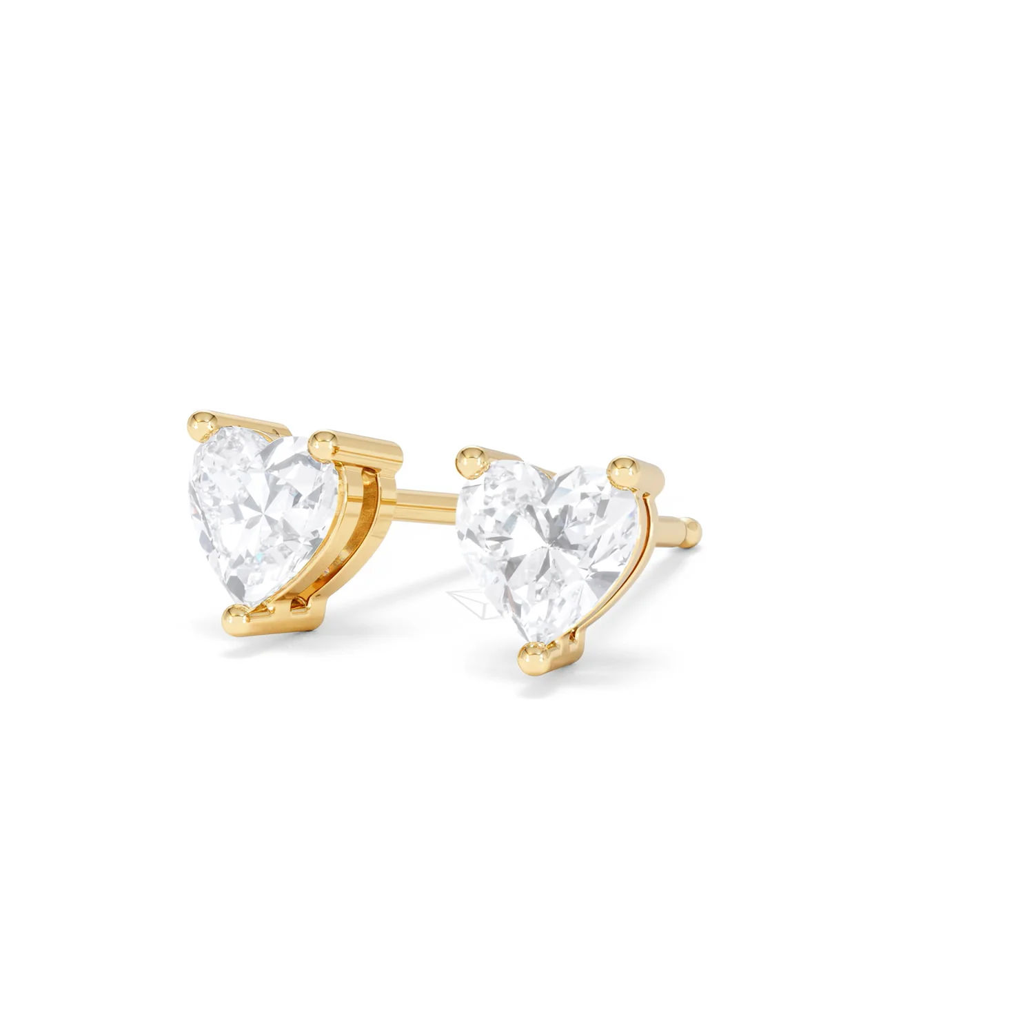 Naomi Heart Cut Lab Diamond Stud Earrings 1.00ct H/SI in 9K Gold - Image 84